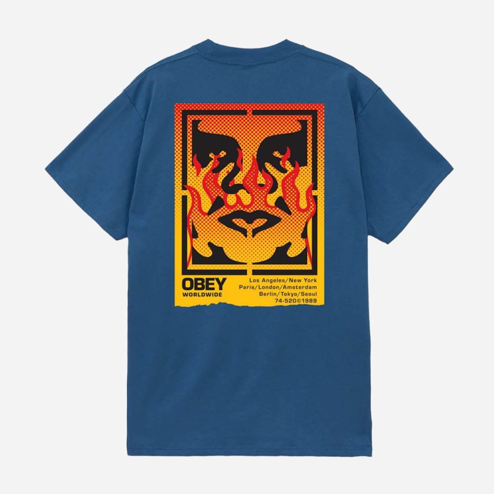 Obey Icon Stencil Flame