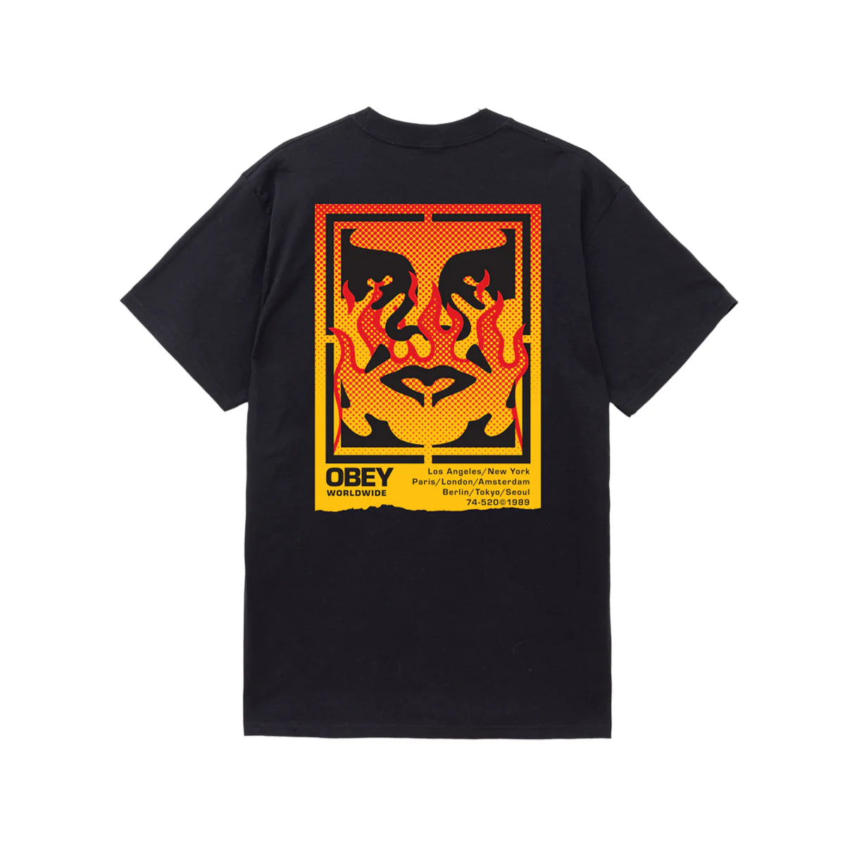 Obey Icon Stencil Flame Black